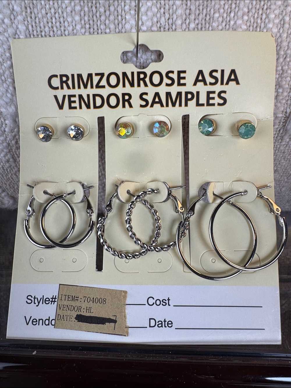 0793-Silver-Tone Hoop & Stud Earring Set‎